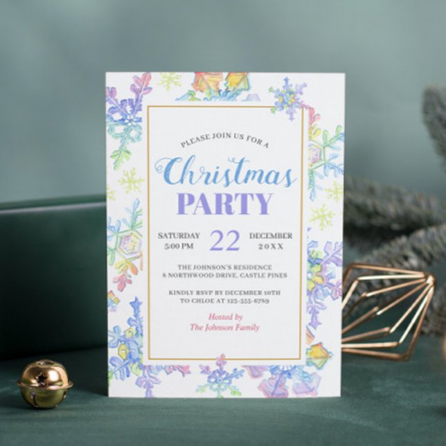 Pastel Watercolor Winter Snowflakes | Christmas Invitation (Creator Uploaded)