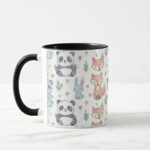 Pastel Watercolor Woodland Friends & Panda Pattern