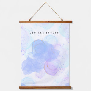Pastel Watercolor 'You Are Enough' Inspirational Hanging Tapestry