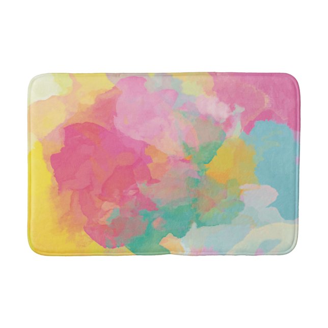 Pastel Watercolors Bath Mat (Front)