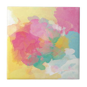 Pastel Watercolors Ceramic Tile
