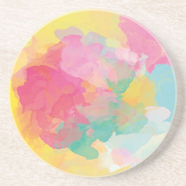 Pastel Watercolors Coaster (Front)