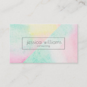 Pastel Watercolors Paper Texture Geometric Design Business Card