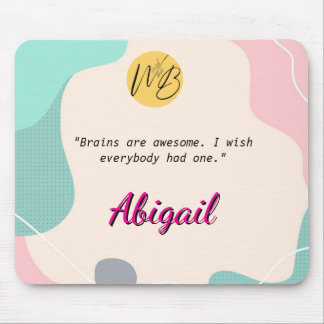 Pastel Wave Personalised Name Office Logo School Mouse Pad