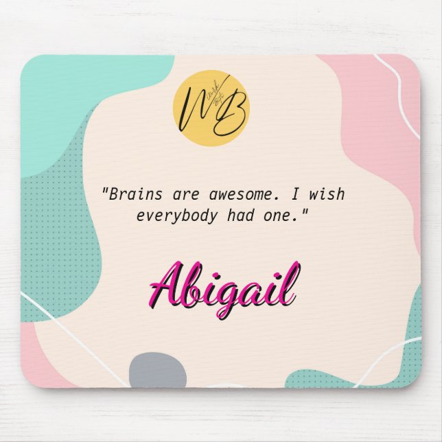  Pastel Wave Personalised Name Office Logo School Mouse Pad (Front)