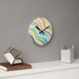 Pastel Wave Wall Clock