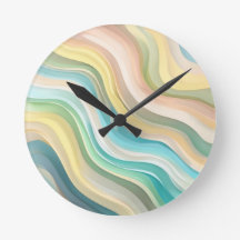 Pastel Wave Wall Clock