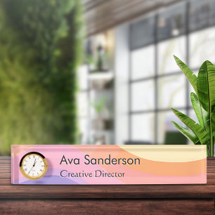 Pastel Waves Elegant Pretty Nameplate