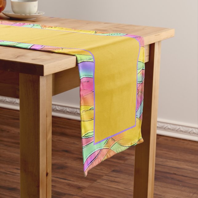 Pastel waves medium table runner (In Situ)