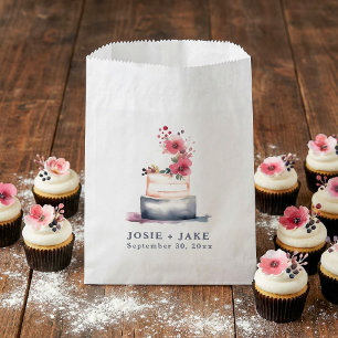Pastel wedding cake favour bags