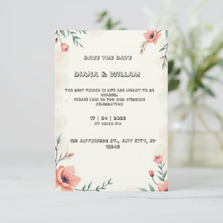 Pastel wedding invitation