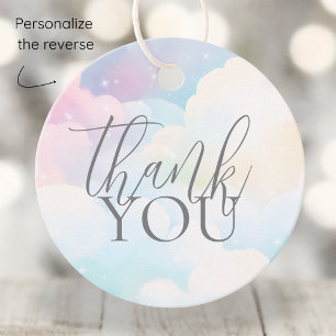Pastel We're on Cloud Nine Baby Shower Thank You Favour Tags