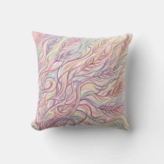Pastel Wheat Field Throw Pillow