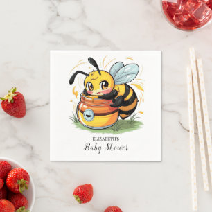 Pastel Whimsical Bee Baby Shower Napkin
