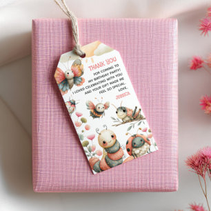 Pastel Whimsical Bugs Kids' Birthday Thank You Gift Tags