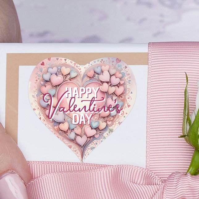 Pastel Whimsical Watercolor Heart Valentine's Day Sticker (Creator Uploaded)