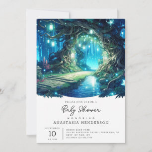 Pastel Whimsy Enchanted Forest Baby Shower Invitation