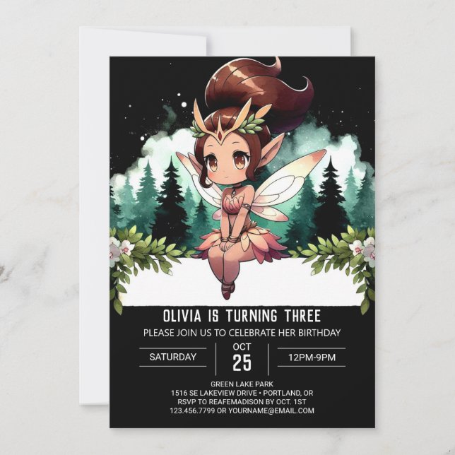 Pastel Whimsy Fairy Birthday Invitation (Front)