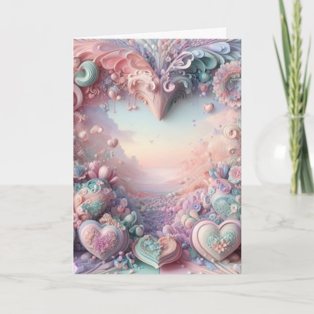 Pastel Whimsy Valentines Day Card (Front)