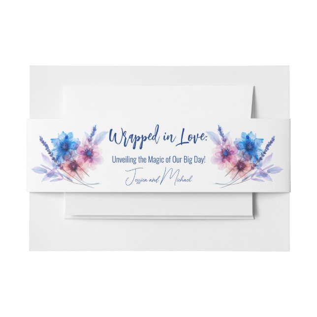 Pastel Whispers Meadow  Invitation Belly Band (Front Example)