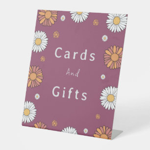 Pastel white and pink orange daisy flowers pedestal sign