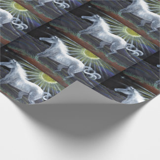 Pastel White Horse Gift Wrap