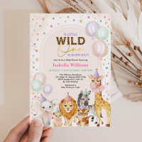 Pastel Wild Party Animals Balloon Girl Baby Shower