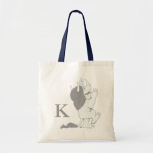 Pastel Wild Thing   Add Your Initial Tote Bag