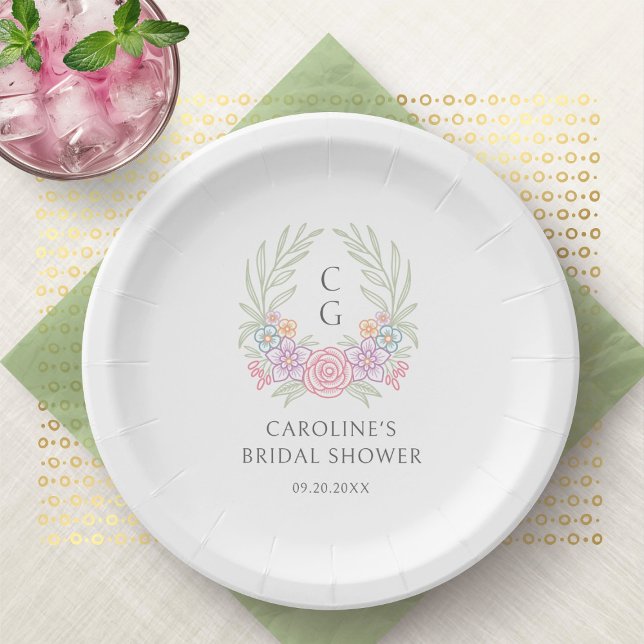 Pastel Wildflower Bloom Bridal Shower Paper Plate (Creator Uploaded)