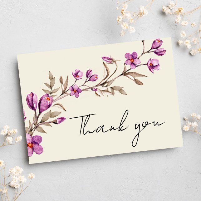 Pastel Wildflower Boho Wedding Thank You Card (Creator Uploaded)