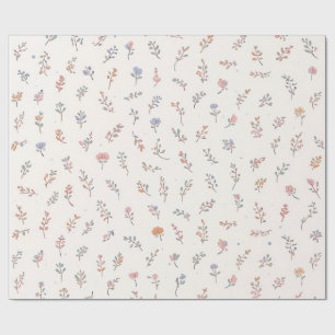 Pastel Wildflower Botanical Wrapping Paper   Cute 