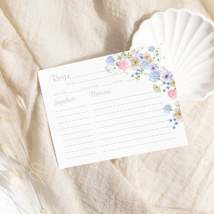 Pastel Wildflower Bridal Shower Recipe Card