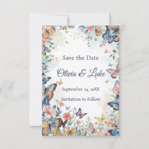 Pastel Wildflower & Butterfly Save the Date