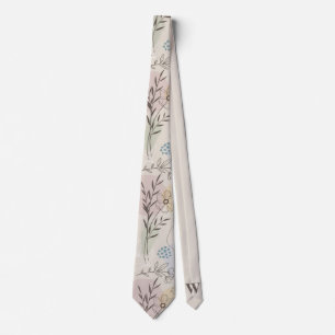 Pastel Wildflower Collage – Chic Floral Geometric Tie