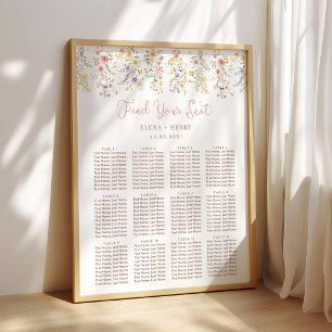 Pastel Wildflower Fairytale Wedding Seating Chart