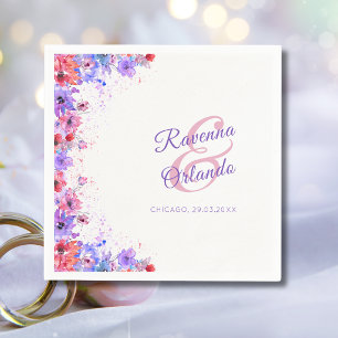Pastel Wildflower Floral Romantic Bloom Wedding Napkin