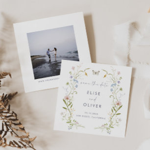Pastel Wildflower Frame Wedding Save The Date