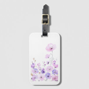 Pastel Wildflower Garden Soft Floral Bloom Luggage Tag