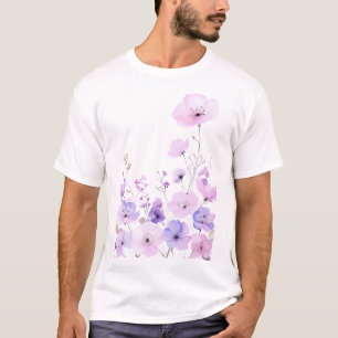 Pastel Wildflower Garden Soft Floral Bloom T-Shirt