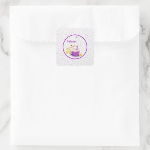 Pastel Wildflower Girl 1st Birthday Purple Sticker