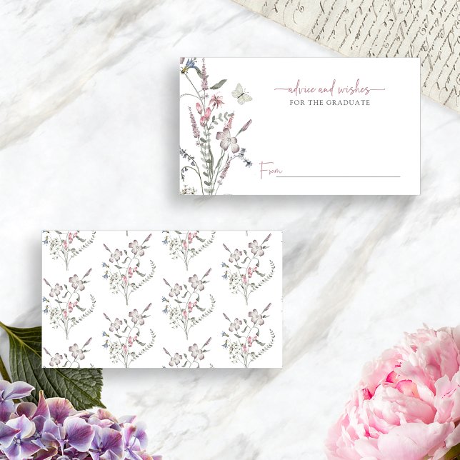 Pastel Wildflower Graduate Advice Enclosure Card (Pastel Wildflower Graduate Advice Enclosure Card with Butterfly by Painted Paperie
)