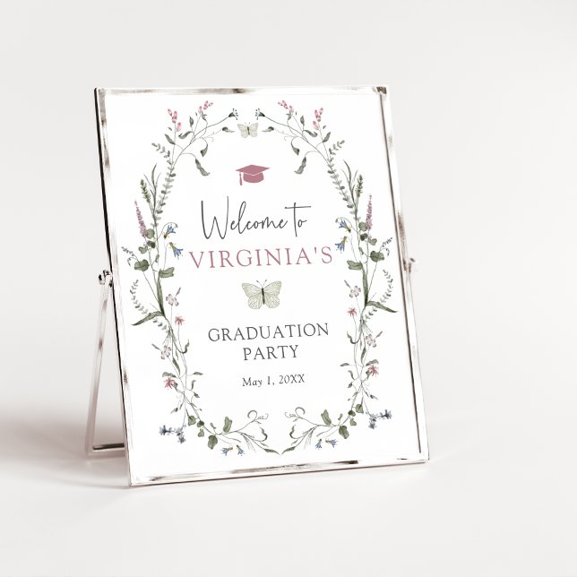 Pastel Wildflower Graduation Poster (Pastel Wildflower Graduation Poster by Painted Paperie
)