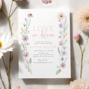 Pastel Wildflower Love in Bloom Bridal Shower Invitation