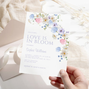 Pastel Wildflower Love is in Bloom Bridal Shower Invitation