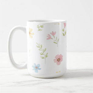 Pastel Wildflower Meadow Coffee Mug - Floral Water