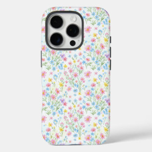Pastel Wildflower Meadow Pattern iPhone 16 Pro Case