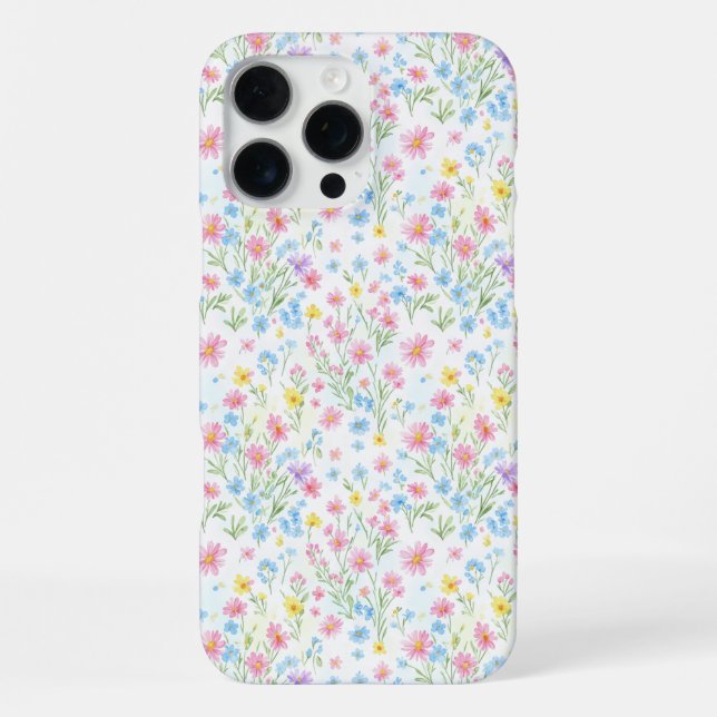 Pastel Wildflower Meadow Pattern iPhone Case (Back)