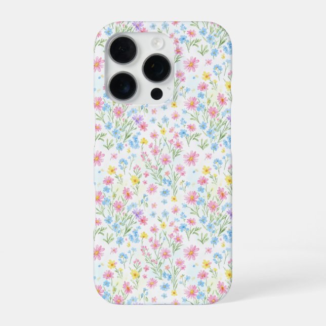 Pastel Wildflower Meadow Pattern iPhone Case (Back)
