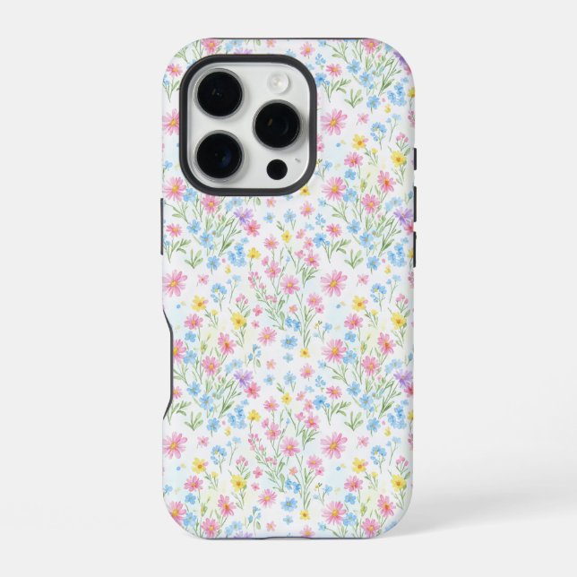 Pastel Wildflower Meadow Pattern iPhone Case (Back)
