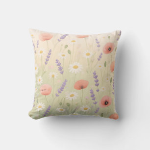 Pastel Wildflower Meadow Soft Bloom Cushion